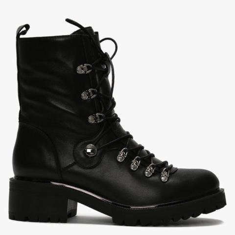 Plip Black Leather Biker Boots