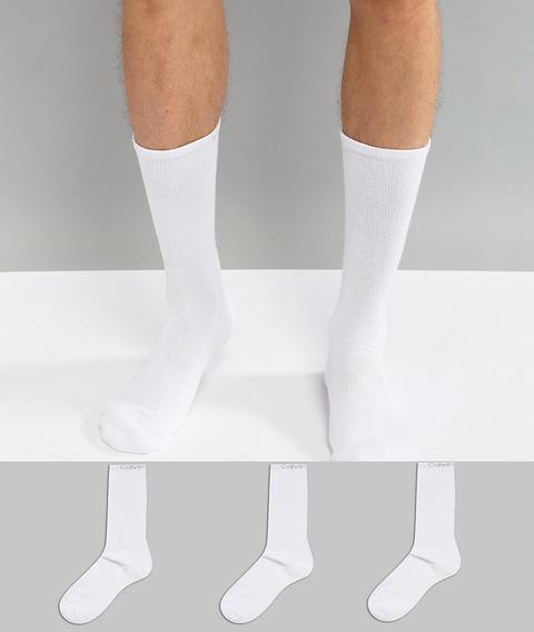 Pack De 3 Pares De Calcetines Blancos Coolmax Performance De Calvin Klein