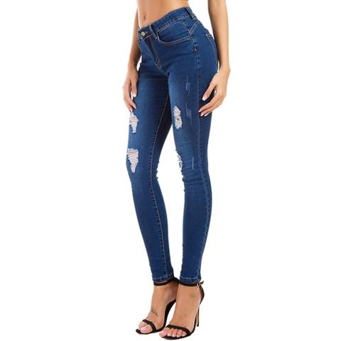 Jeans Strappati Di Lavaggio Scuri