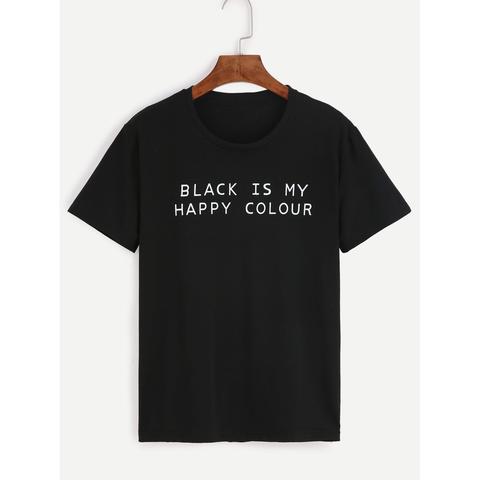 T-shirt Stampa Slogan - Nero