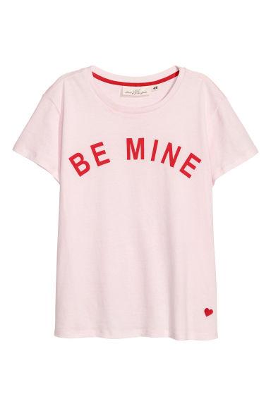 H & M - T-shirt Con Stampa - Rosa