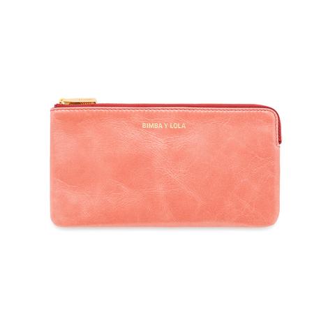 Monedero Grande Piel Coral