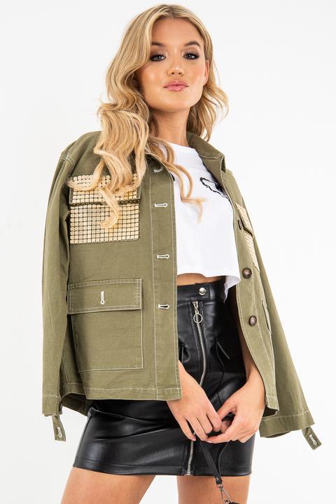 khaki sequin jacket