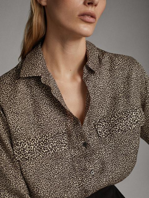 Camisa Estampado Leopardo Bolsillos
