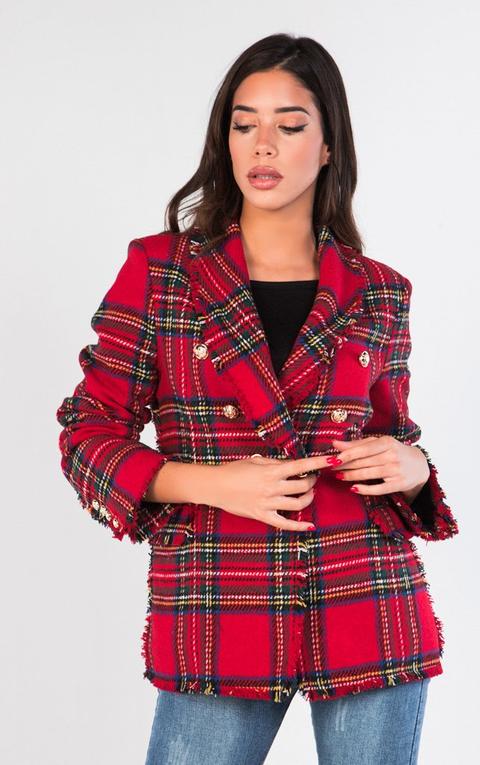 Tartan Print Blazer
