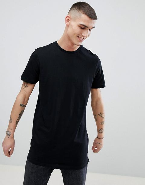 New Look - T-shirt Lunga Nera - Nero