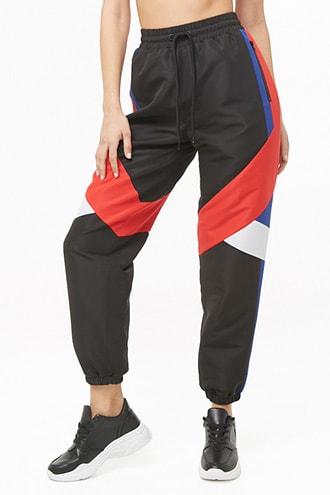 Forever 21 Paneled Colorblock Joggers Black/multi
