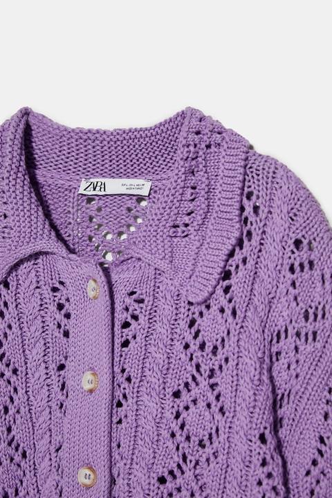 textured weave knit cardigan