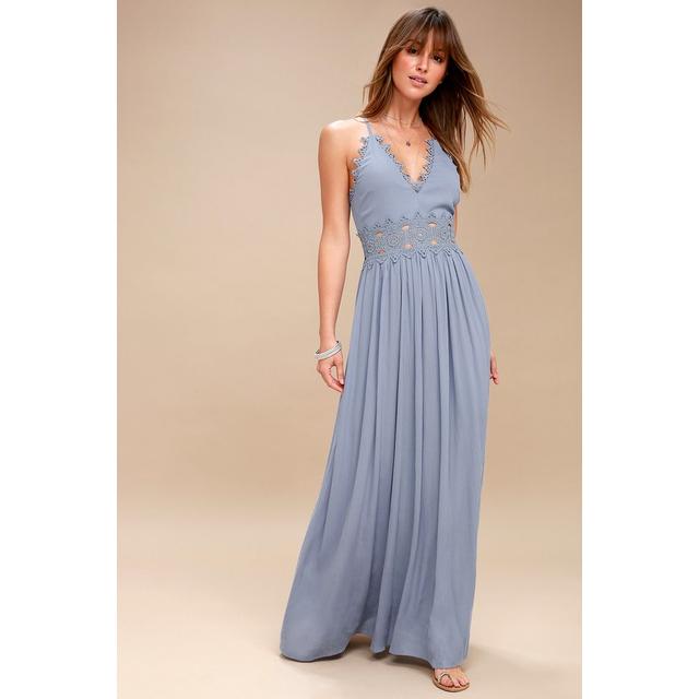 blue lace maxi dress