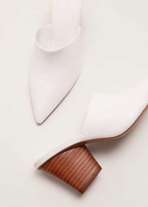 Mules À Talon Cuir