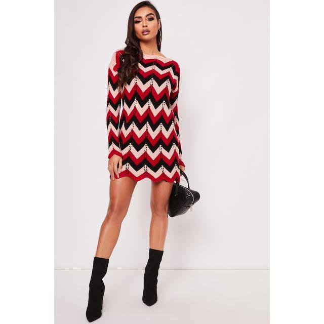 red and black jumper dress