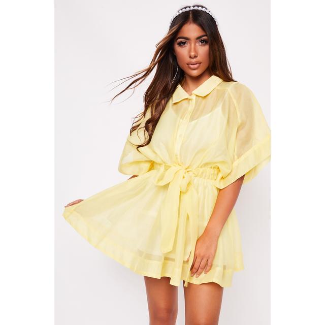 yellow mesh dress
