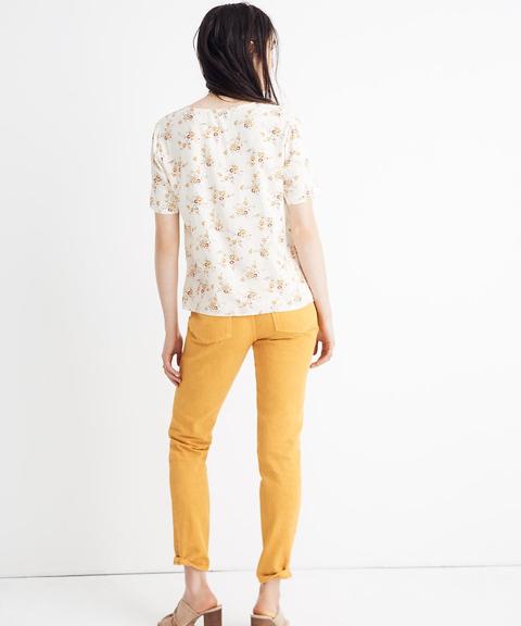 Novel Tie-front Top In Windowbox Floral