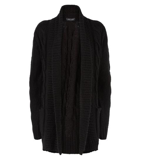 Black Cable Knit Cardigan New Look