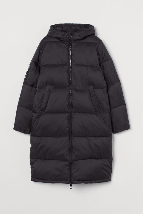 Long Puffer Jacket - Black