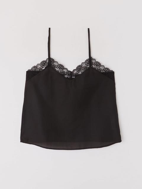 Top Lingerie Con Pizzo Nero