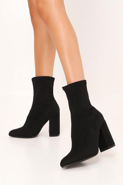 Black Lycra Ankle Sock Boots