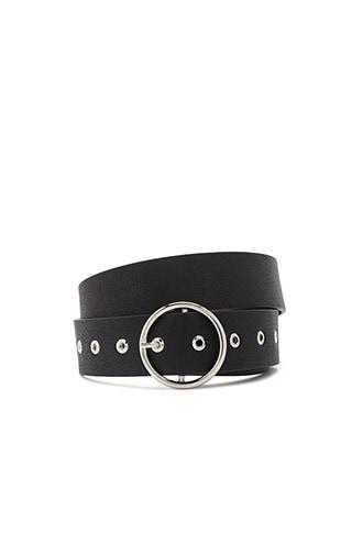 Forever 21 Faux Leather Buckle Belt Black
