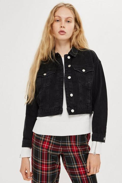 Womens Petite Matilda Denim Jacket - Washed Black, Washed Black