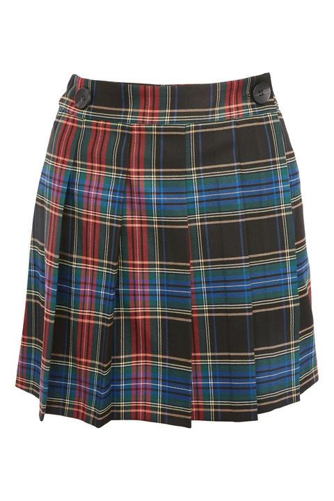 College Check Kilt Skater Skirt