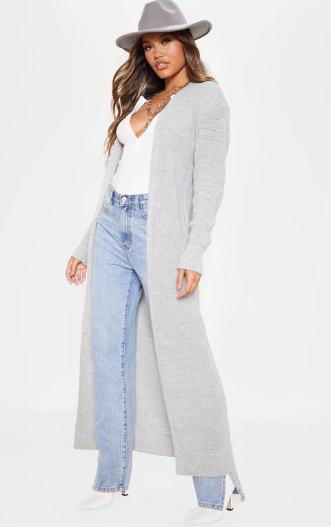 Light Grey Maxi Knitted Cardigan