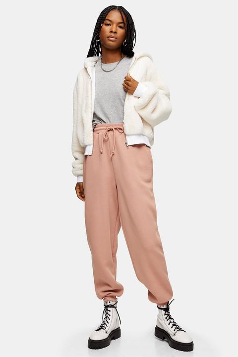 Womens Pink Oversized Joggers - Pink, Pink