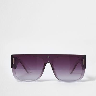 Black Flat Top Smoke Tinted Sunglasses