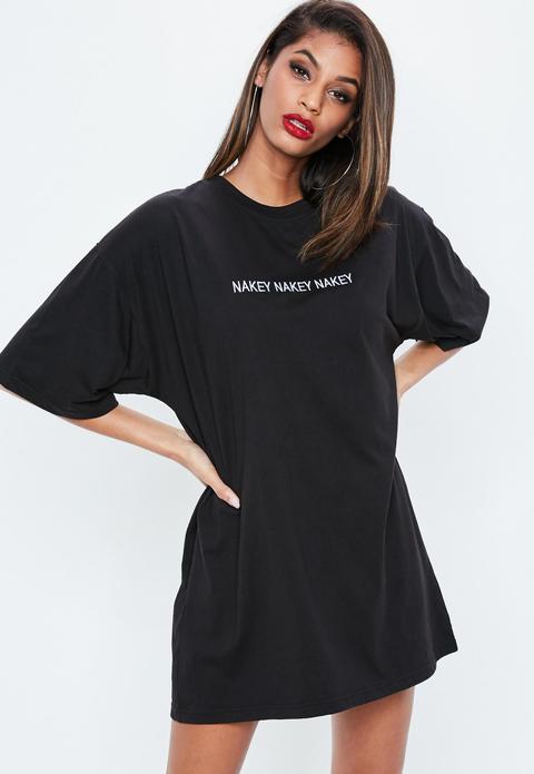 black slogan t shirt dress