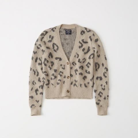 abercrombie brushed leopard cardigan