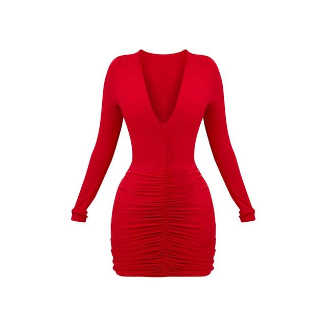 red slinky mini dress