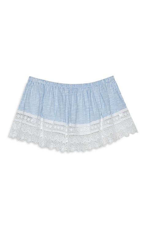 Blue Crochet Bandeau Top