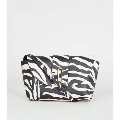 Sac Noir À Bandoulière Et À Imprimé Zèbre