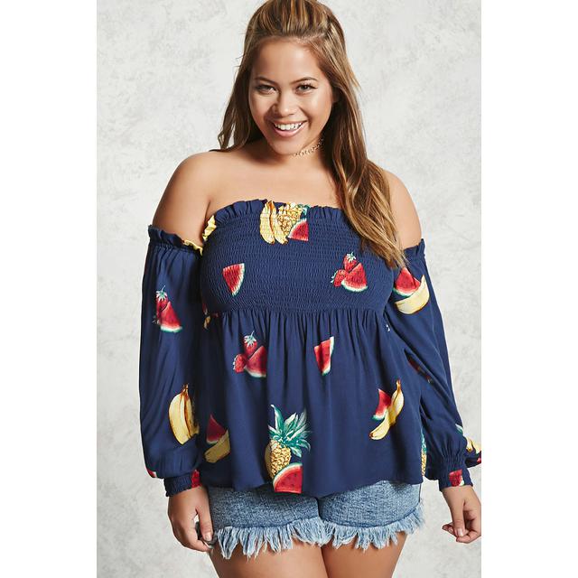 forever 21 plus size off the shoulder top