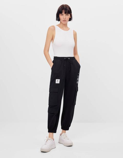 Plush cargo jogging discount trousers