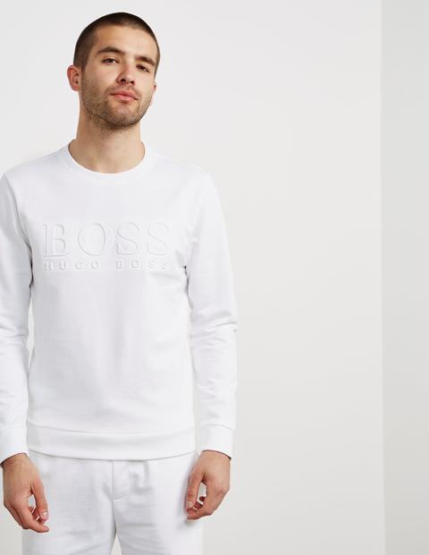 boss embossed crew sweatshirt