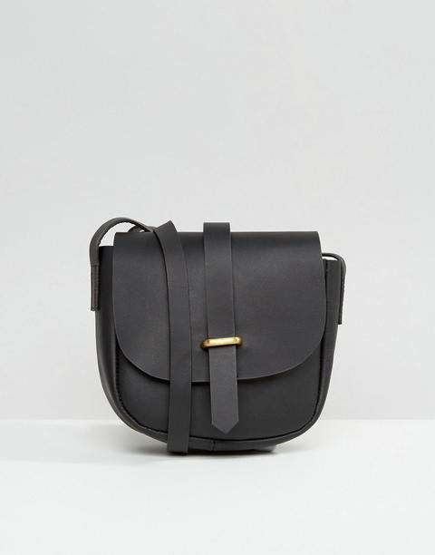 Asos - Borsa A Bisaccia In Pelle - Nero