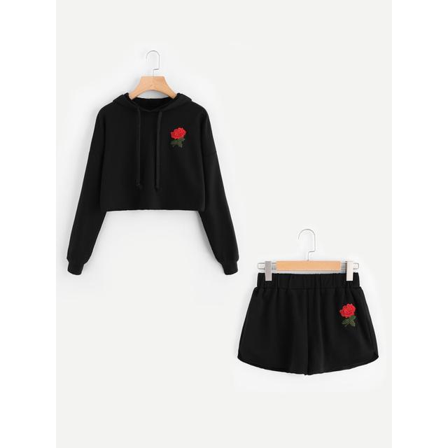 shein rose hoodie