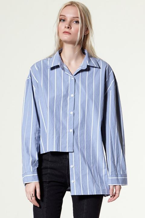 Yanna Striped Unbalance Shirt