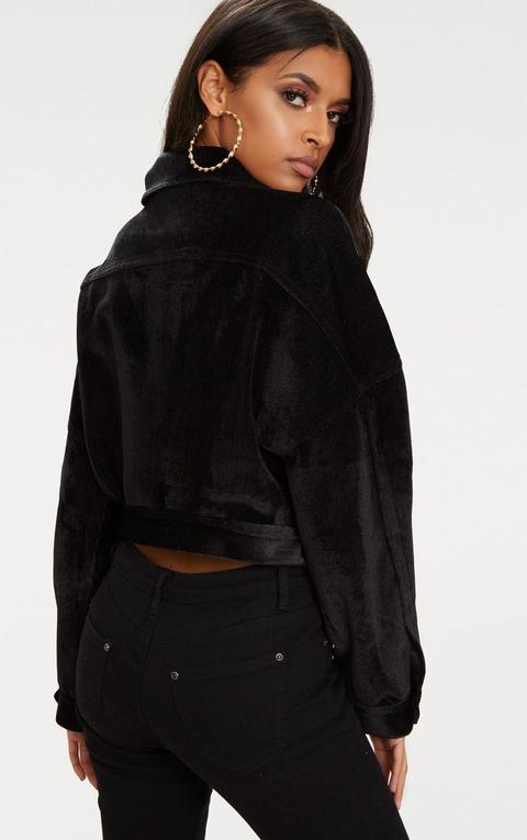 black cropped cord jacket