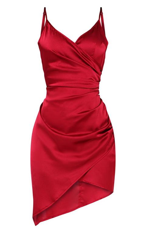 red wrap dress