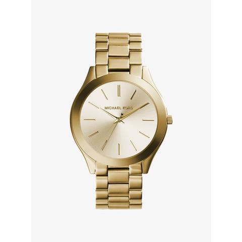 Mk Slim Runway Gold-tone Stainless Steel Watch - Gold - Michael Kors