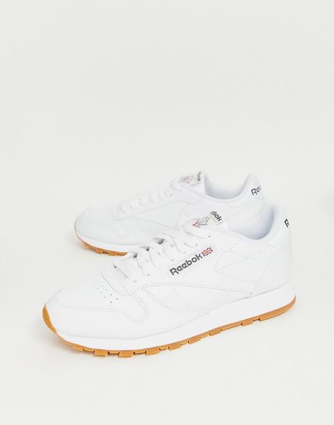 reebok classic leather trainers in white 49799