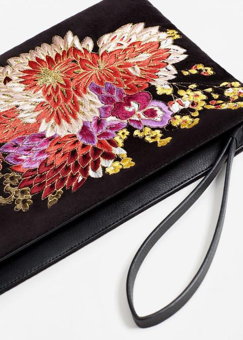 Clutch Terciopelo Bordado Flores