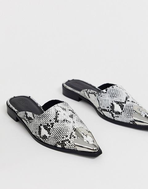 Mules Estilo Oeste Con Diseño De Serpiente Maintenance De Asos Design-multicolor
