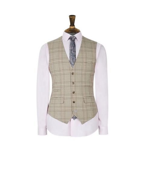 1904 Camel Prince Of Wales Check Waistcoat*