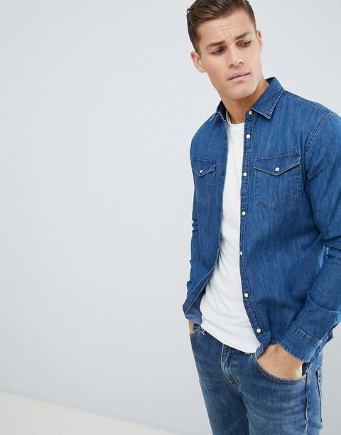 Jack & Jones - Camicia Di Jeans - Blu