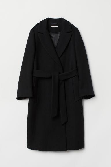 H & M - Cappotto In Misto Lana - Nero