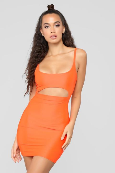 orange neon dress
