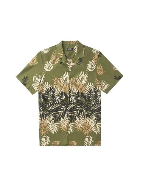 Khaki Print Cotton Shirt