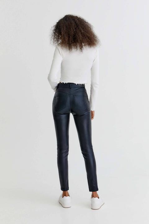 Coated Push-up Trousers